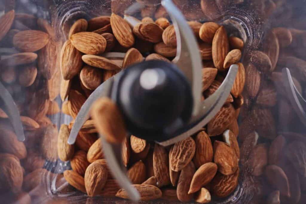 almonds in blender for grain-free pumpkin granola
