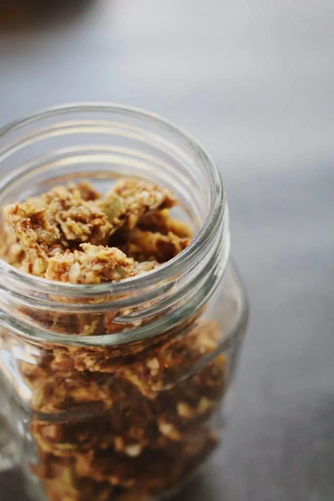 grain-free pumpkin granola in a jar