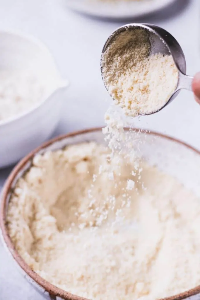 almond flour poured into a bowl