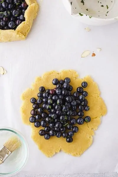 berries on galette dough