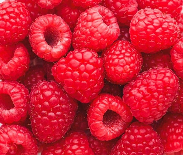 closeup shot of fresh raspberries