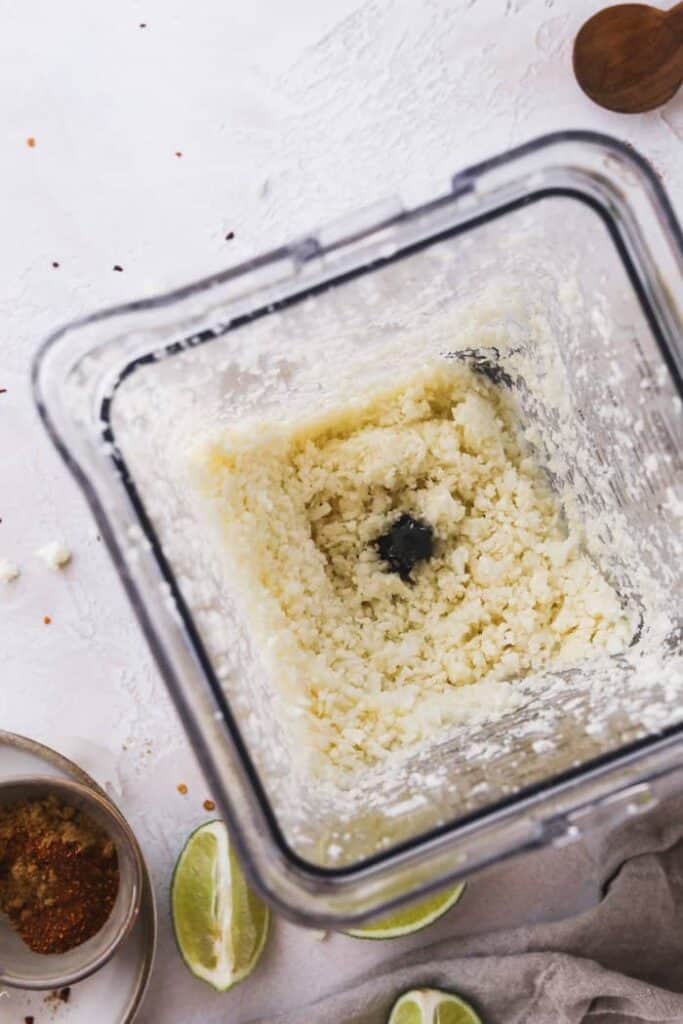 cauliflower rice in a blender