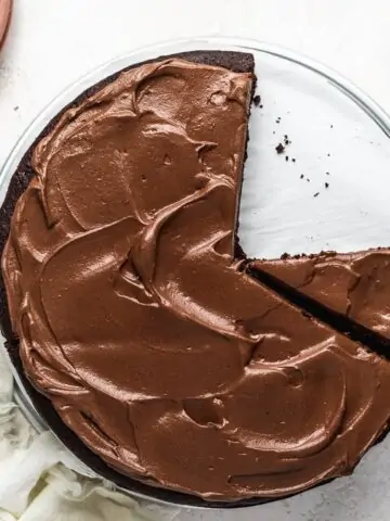 round keto chocolate cake with keto chocolate frosting