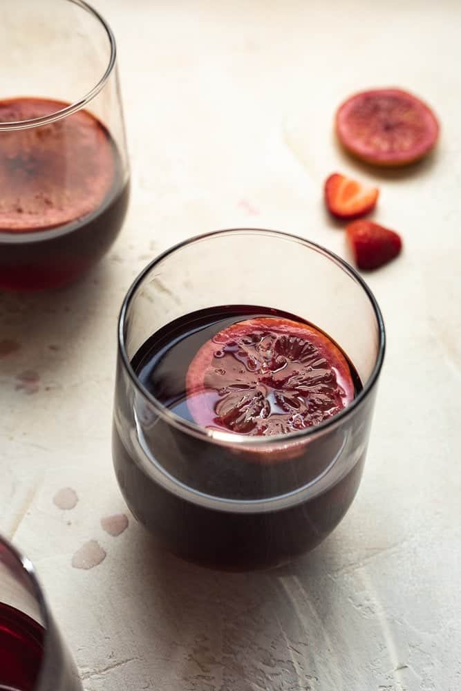 glass of low-carb red sangria