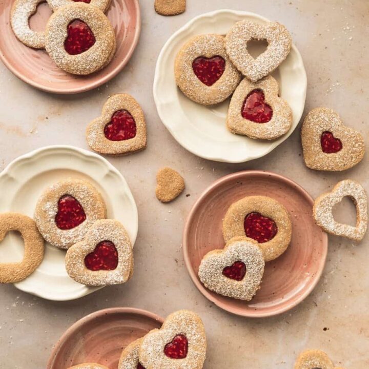 raspberry almond Linzer cookies {keto + gluten-free}
