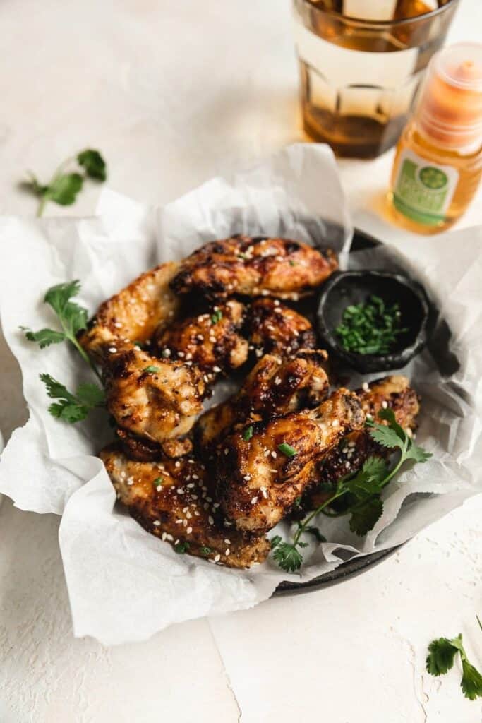 sticky sesame air fryer chicken wings low-carb, gluten-free - Stem