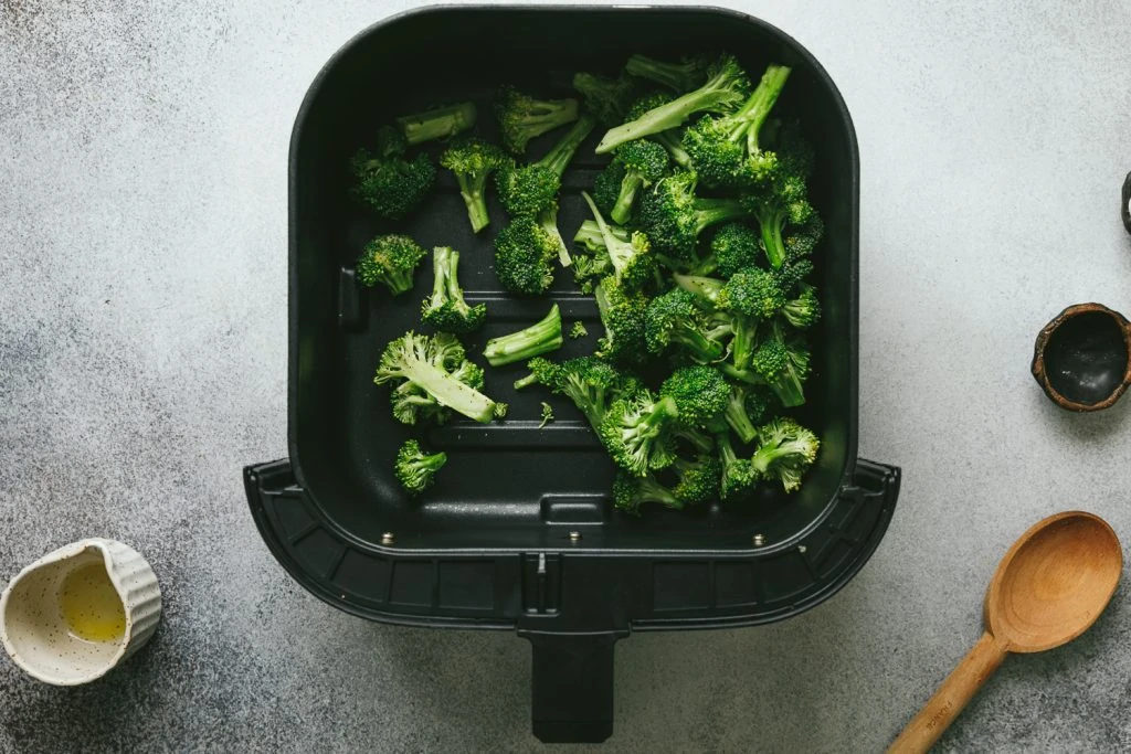 broccoli florets in the air fryer