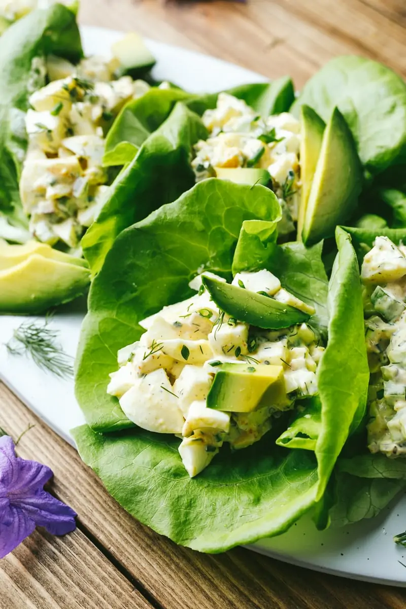 Egg Leafy Green Salad (Low Carb, Keto, No Mayo) - That Girl Cooks