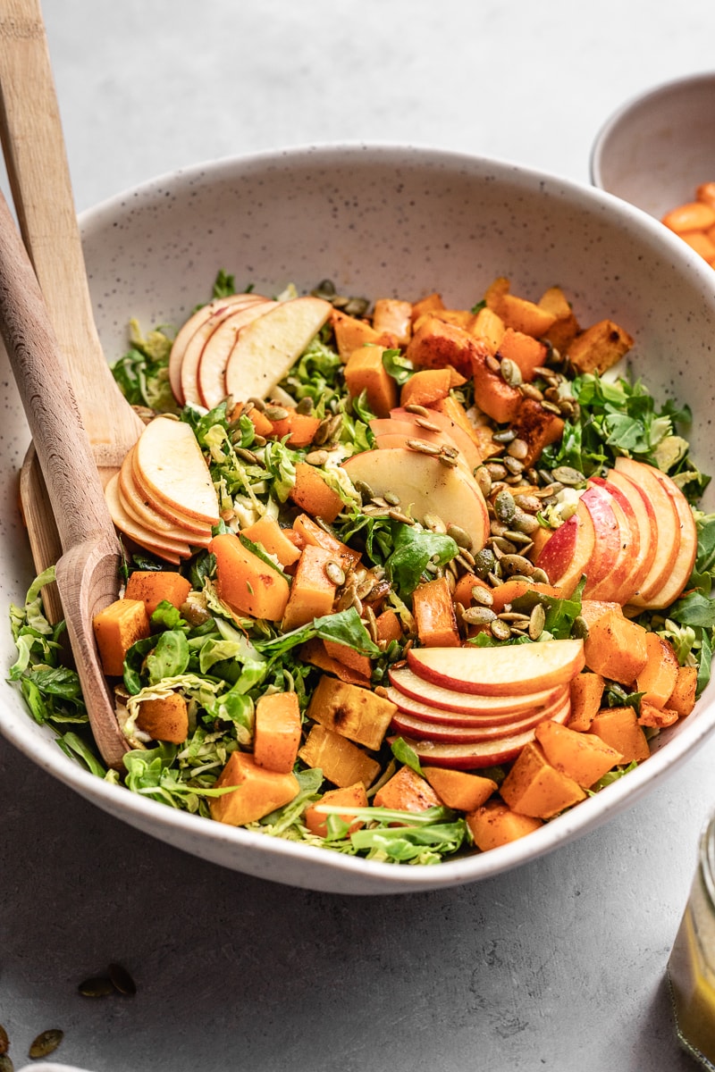Brussels sprouts slaw with apples and butternut squash