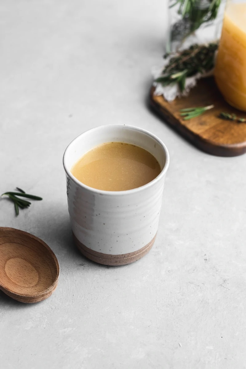 keto chicken bone broth in a mug