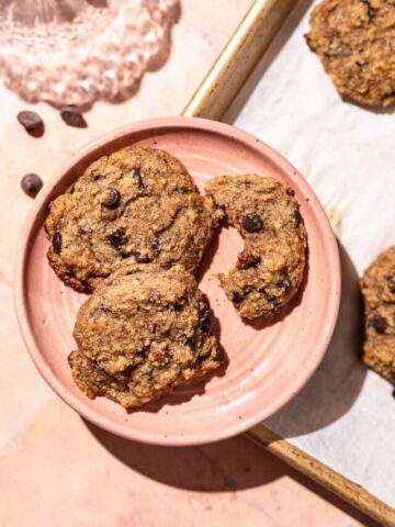 almond flour banana cookies on a plate