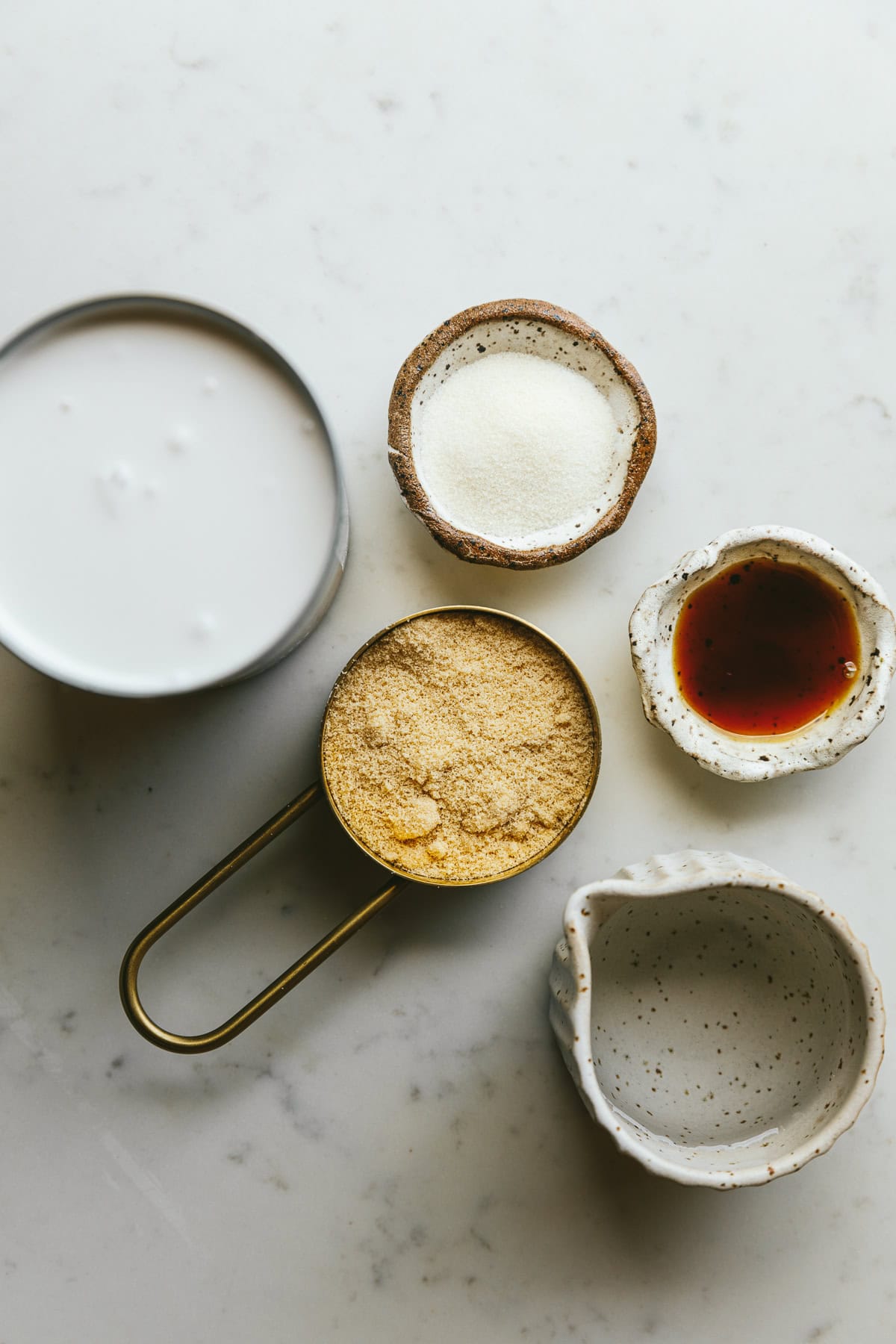 Ingredients for coconut panna cotta.