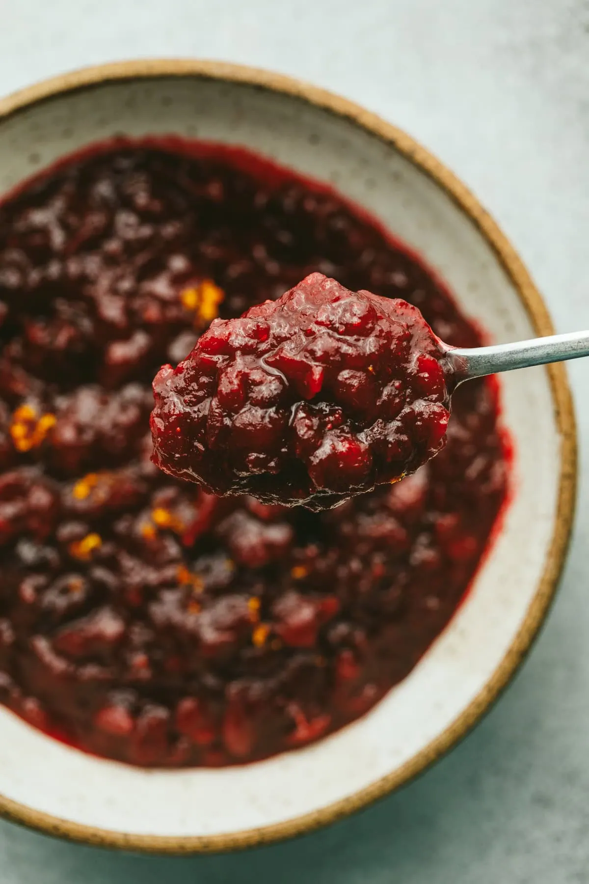 A spoonful of keto cranberry sauce.
