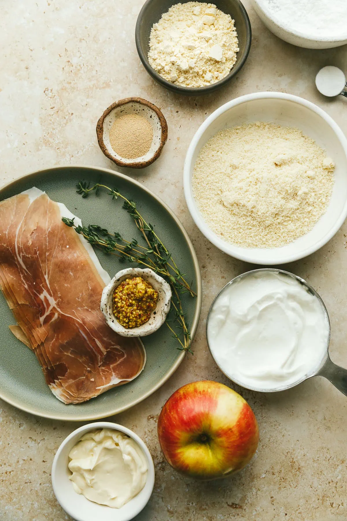 Ingredients for low-carb flatbread.