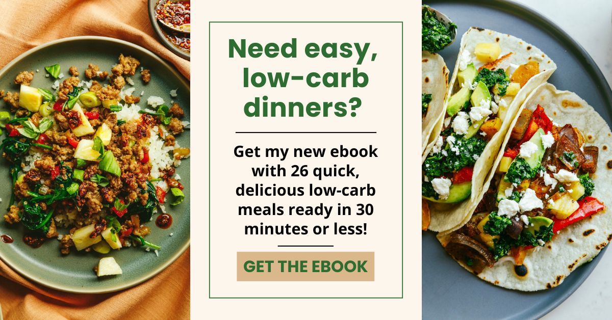 Image of low-carb dinners in ebook.