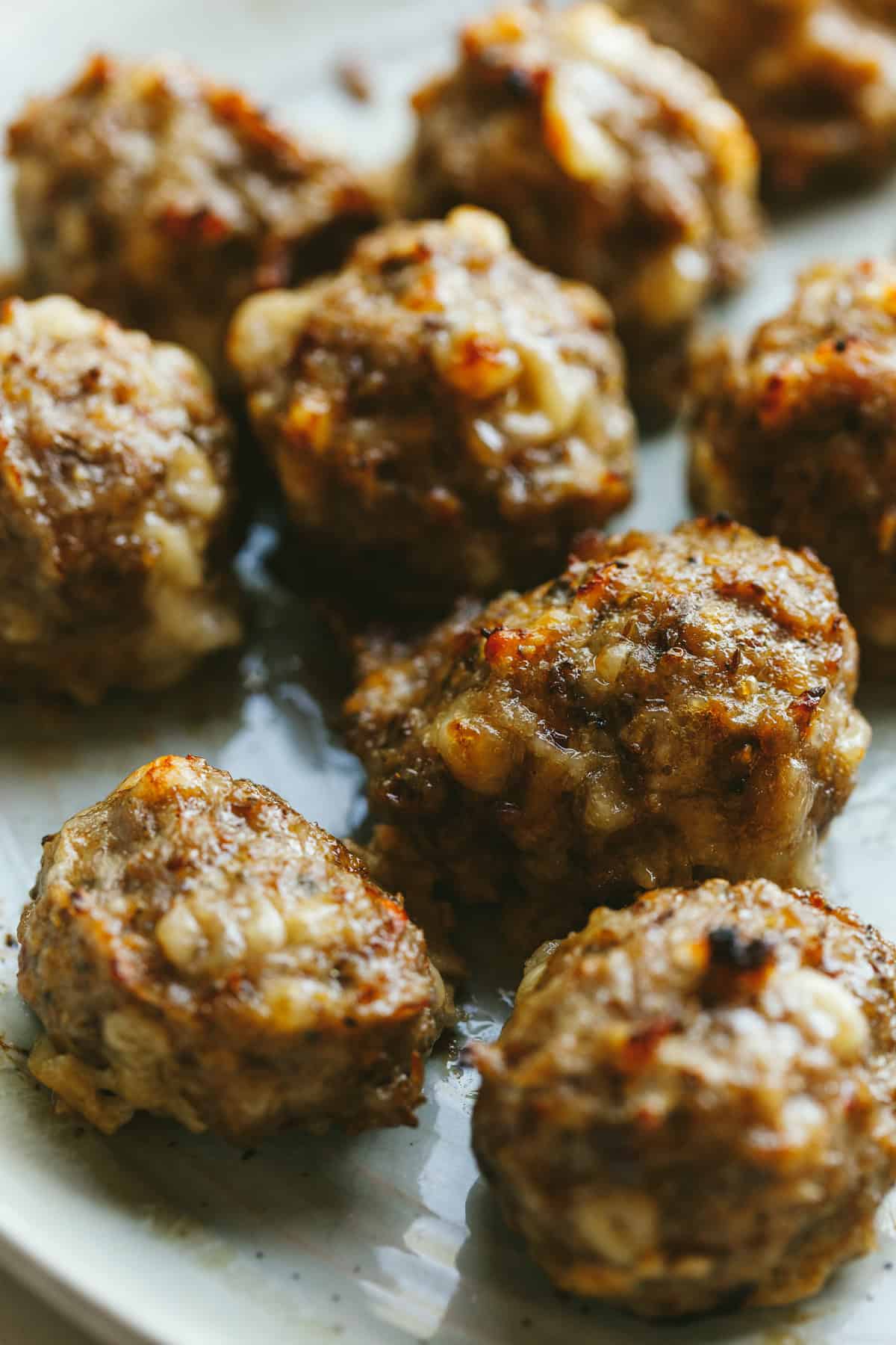 Breakfast meatballs after baking.